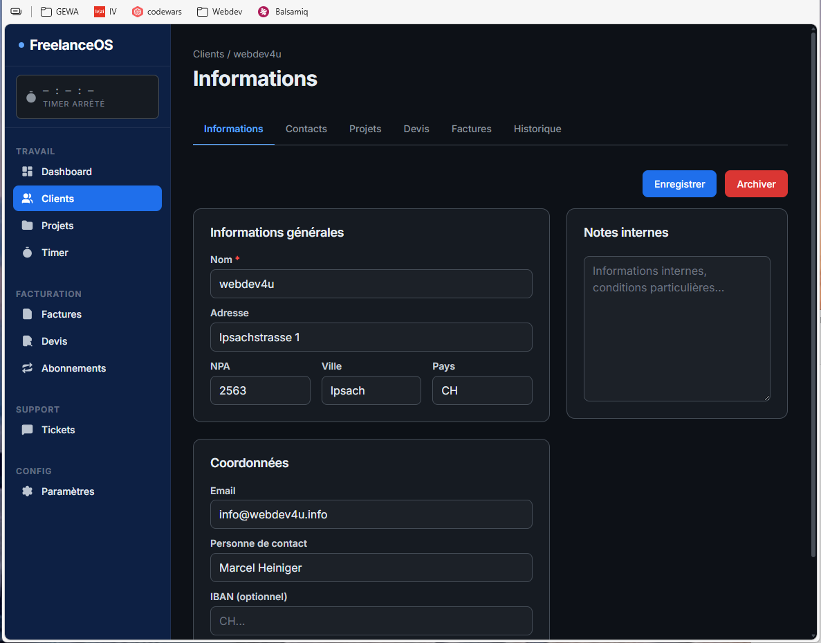 FreelancerOS-KundenDetail
