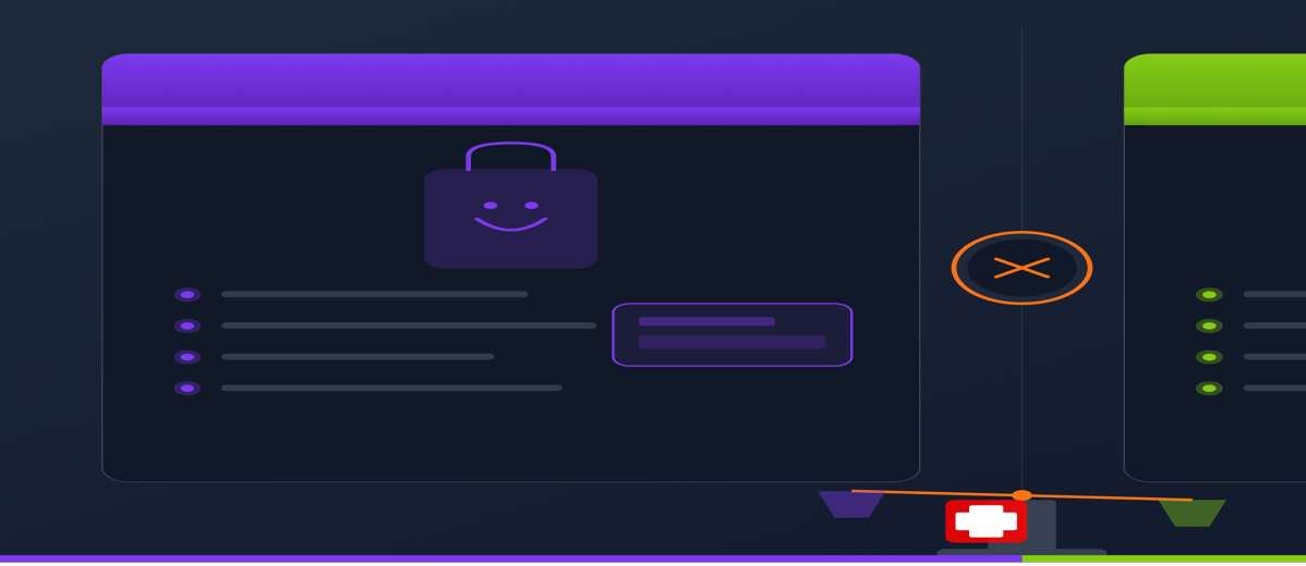WooCommerce vs Shopify Vergleich für Schweizer KMU mit Split-Screen-Illustration und Waage